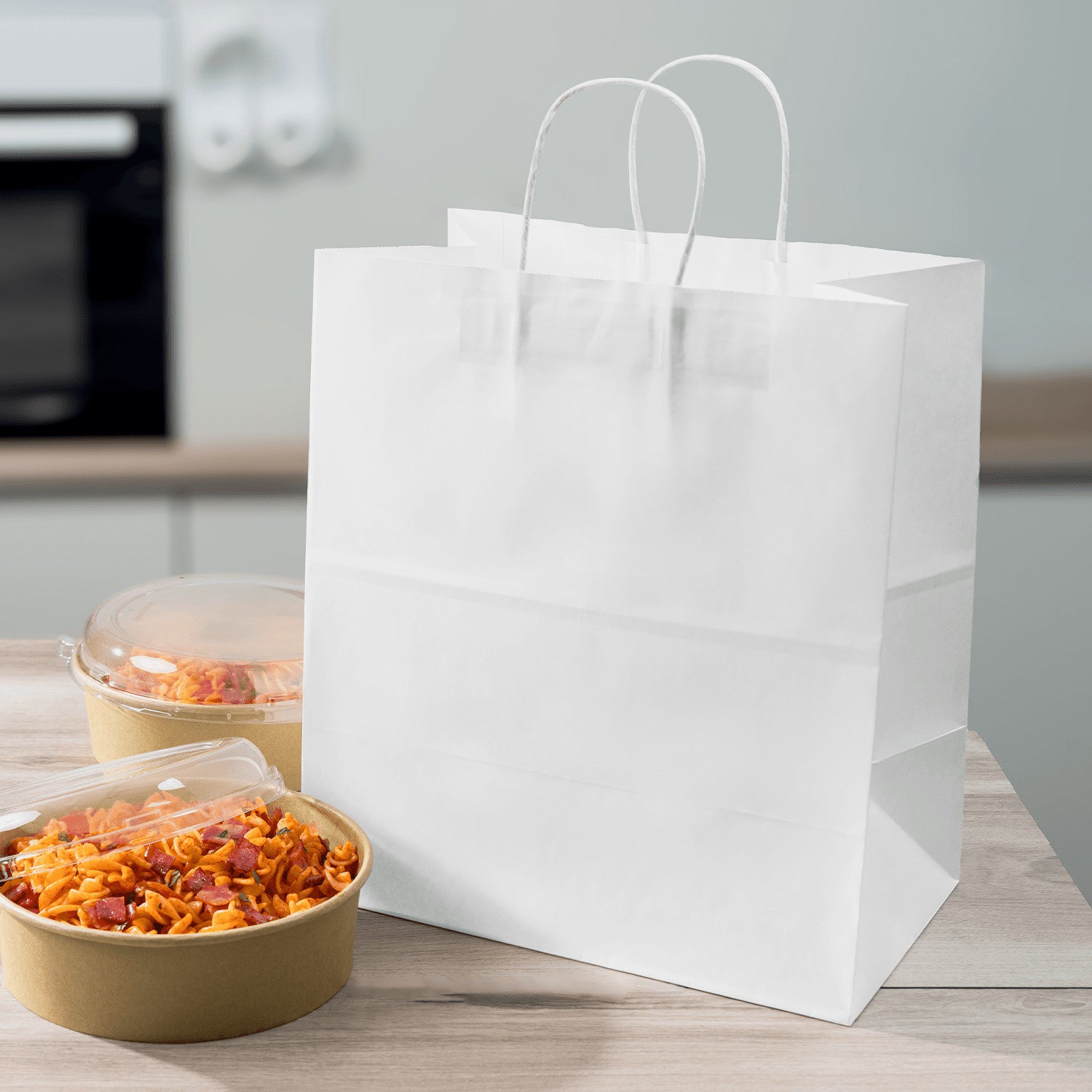 250-PACK OF Bag Shopping Karat 250 ct Paper Shopping Bag with Twisted Handles (Malibu), White
