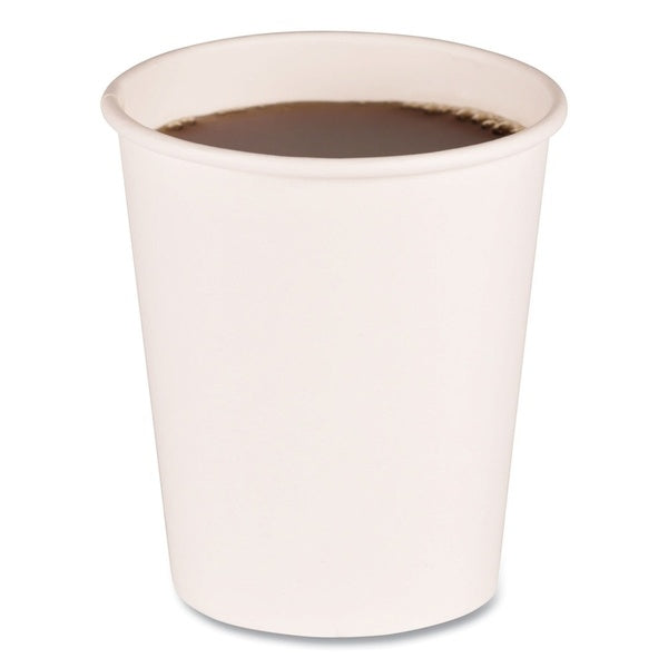 1000-PACK OF Cup Paper Boardwalk BWKWHT8HCUP Disposable 8 oz. Paper Hot Cups - 20 Cups per Sleeve, 50 Sleeves per Carton for Coffee, Tea, and More