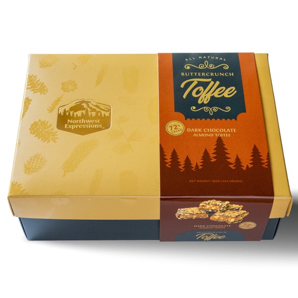 6-PACK OF Toffee Almond Butter Crunch in Dark Chocolate Northwest Expressions