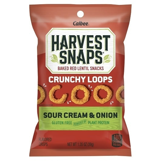 8-PACK OF Crunchy Loops Sour Cream & Onion Caddy Harvest Snaps, 8 - 1.35 Oz