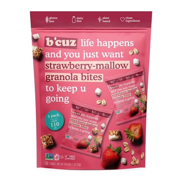 6-PACK OF Granola Bites Strawberry Mallow 5 Pack, B'cuz Snacks