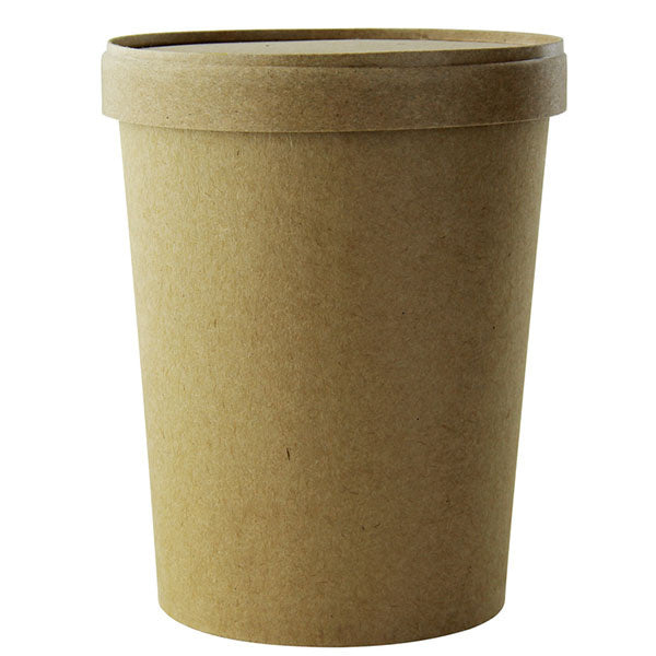 250-PACK OF BOWL PAPER 32 oz Ice Cream/Soup Paper Quart Containers w/ Lids Included | 250 count