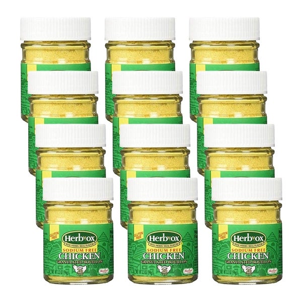12-PACK OF Broth Chicken Granulated Bouillon Herb-Ox 3.3 oz