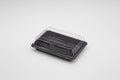 4-PACK OF Heavy Duty Container Disp 6.5x4.5x2 Black Sushi Tray w/ Clear Lid #008 400sets