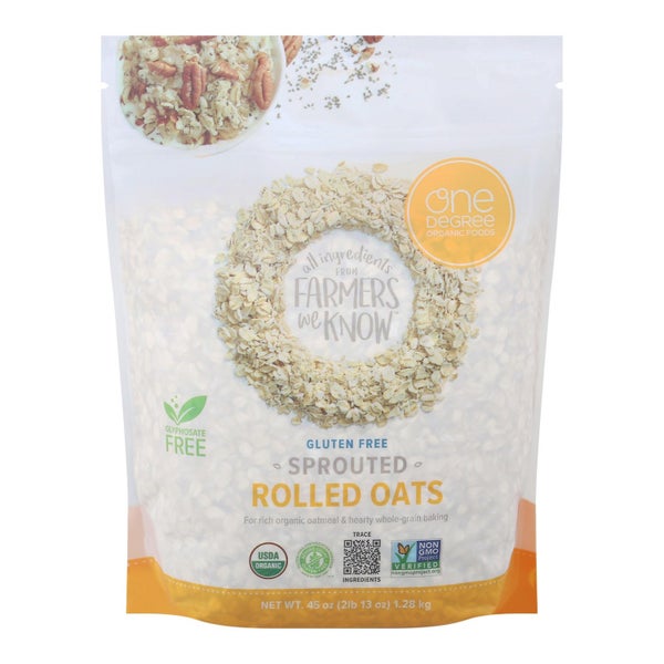 4-PACK OF Oat Rolled Sprouted Organic One Degree Organic Foods 45 oz