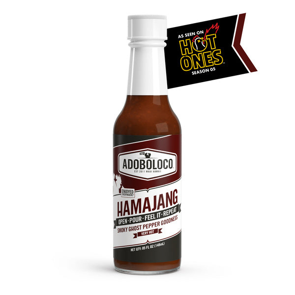 12-PACK OF Sauce Pepper Smoked Ghost Pepper HAMAJANG Kiawe Hot Sauce, Adoboloco