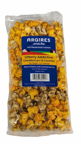 12-PACK OF Snacks Popcorn Utterly Addictive Cheddarcorn & Caramel Mix Popcorn, 7.03 oz