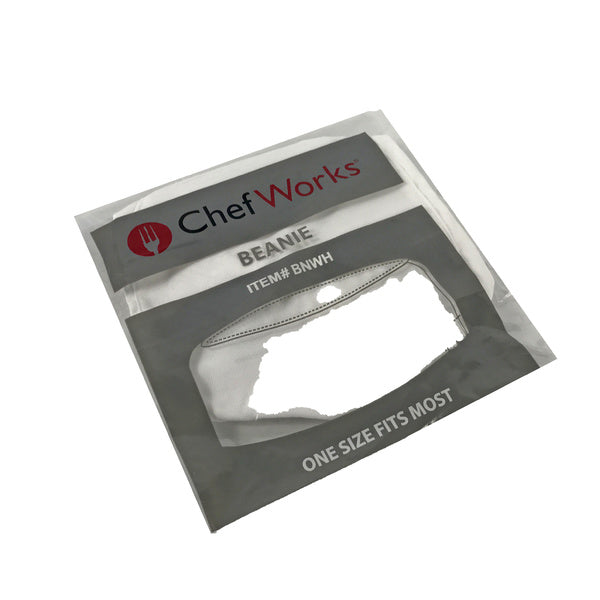 EA-PACK OF HAT CHEF BEANIE WHT ELSTC