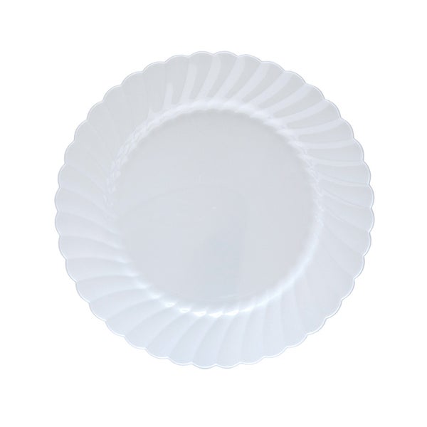 10-PACK OF PLATE PLAS WHT 7.5" RGD CLSWR