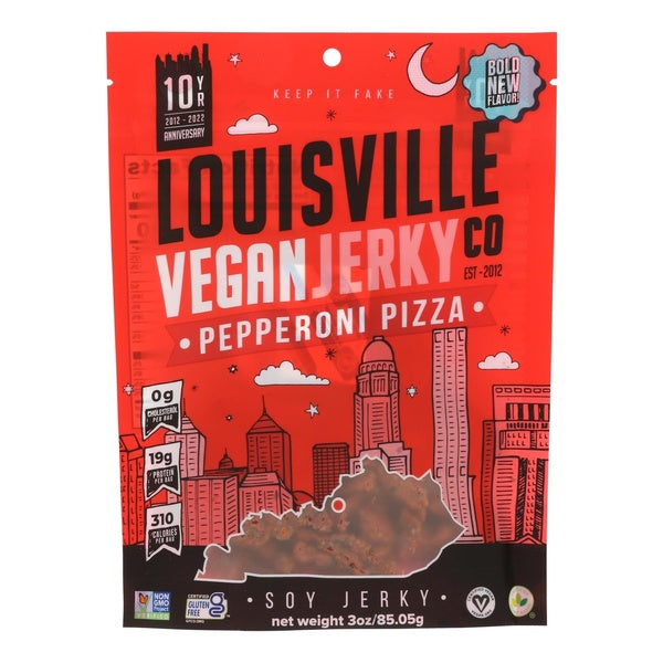 10-PACK OF VEGETARIAN MEAT SOY JERKY, PEPPERONI PIZZA