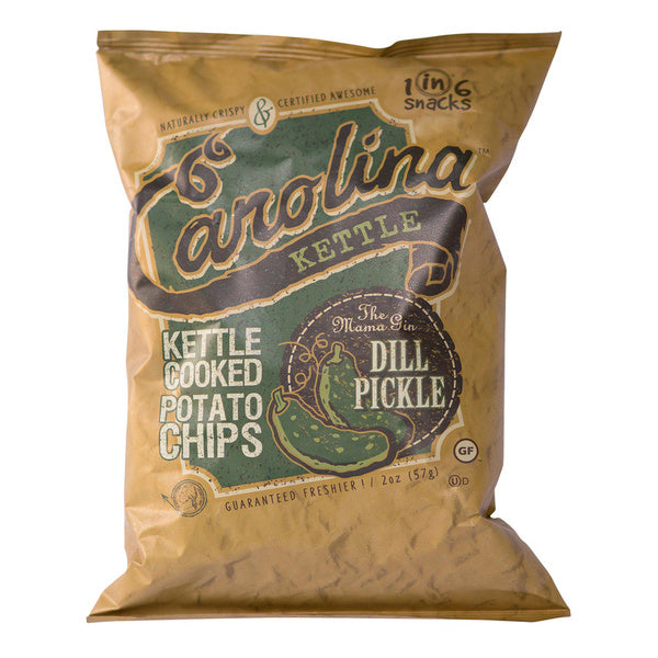 20-PACK OF Chip Potato Kettle Cooked, Dill Pickle 2 OZ, 1in6 Snacks