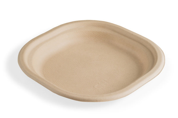 1000-PACK OF Plate 7 inches square round, Natural,1000 Count Case