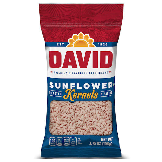 12-PACK OF Sunflower Kernels David Sunflower Seeds, 12 - 3.75 Oz