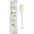 750-PACK OF SPOON CMPSTBL World Centric 6" Compostable tPLA Spoons Individually Wrapped | 750 count