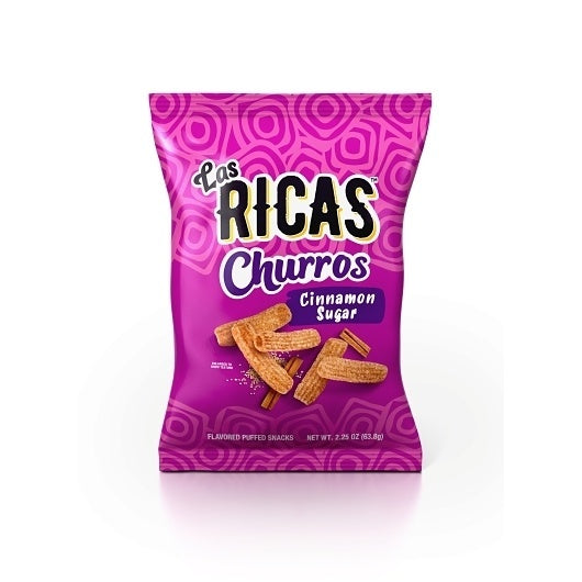 6-PACK OF Cinnamon Sugar Churros Authentic Hispanic Puffed Snacks Las Ricas, 6 - 2.25 OZ