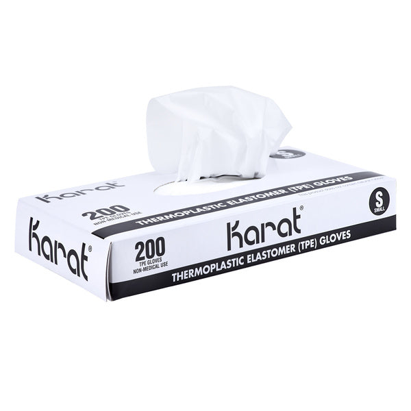 2000-PACK OF Glove Thermal Karat 2,000 ct Thermoplastic Elastomer Gloves | Latex-Free | Powder-Free | Clear | Small
