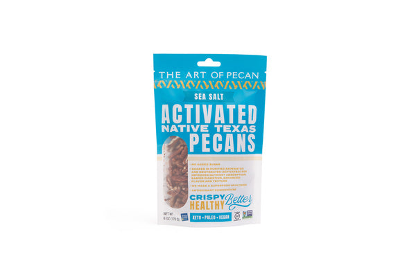 12-PACK OF Pecan Whole, Activated Native Texas- Sea Salt, The Art of Pecan