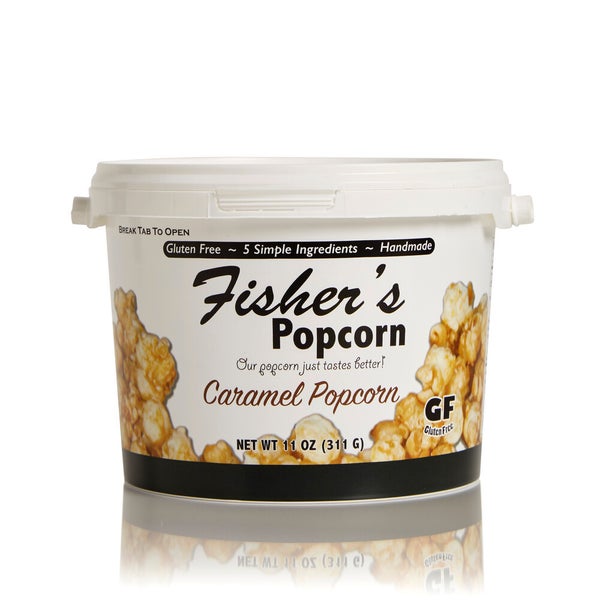 24-PACK OF Popcorn Caramel Small Tub, Fisher’s Popcorn