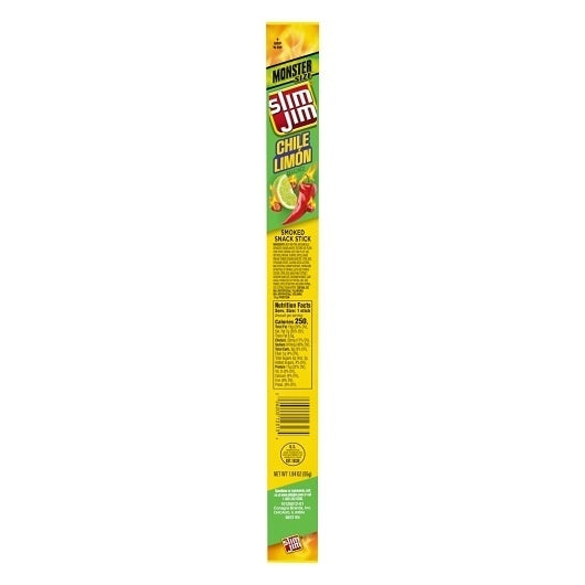 108-PACK OF Chile Limon Pork & Beef Snacks Slim Jim, 6 - 18 - 1.94 Oz