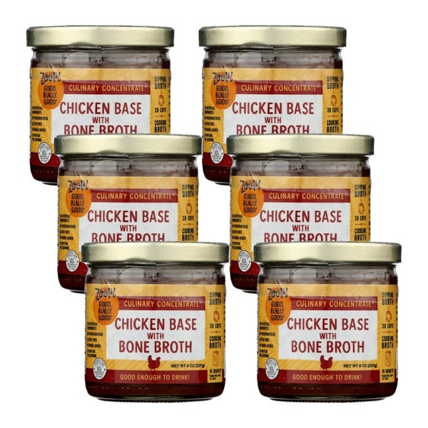 6-PACK OF Broth Chicken Concentrate Zoup Good Reall 8 oz