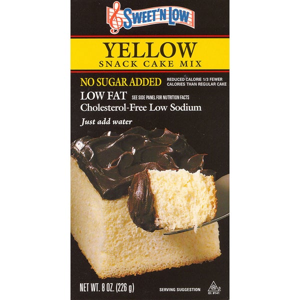 12-PACK OF Baking Mix Yellow Cake No Sugar Added Sweet'N Low, Bernard Food Industries