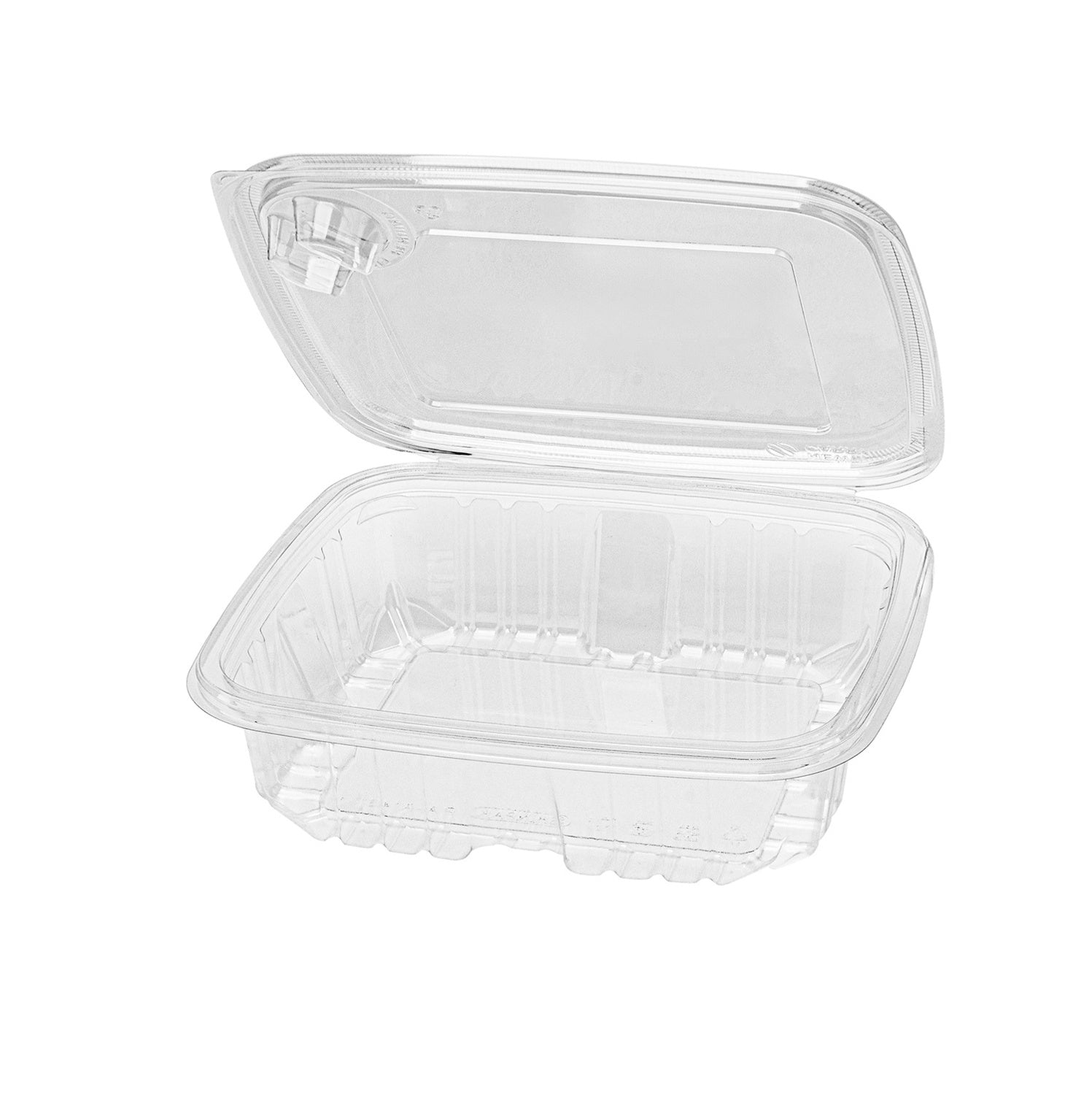 150-PACK OF Container Takeout Karat 150 sets 48 oz PET Tamper Resistant Hinged Deli Containers w/Flat Lid, Rectangular