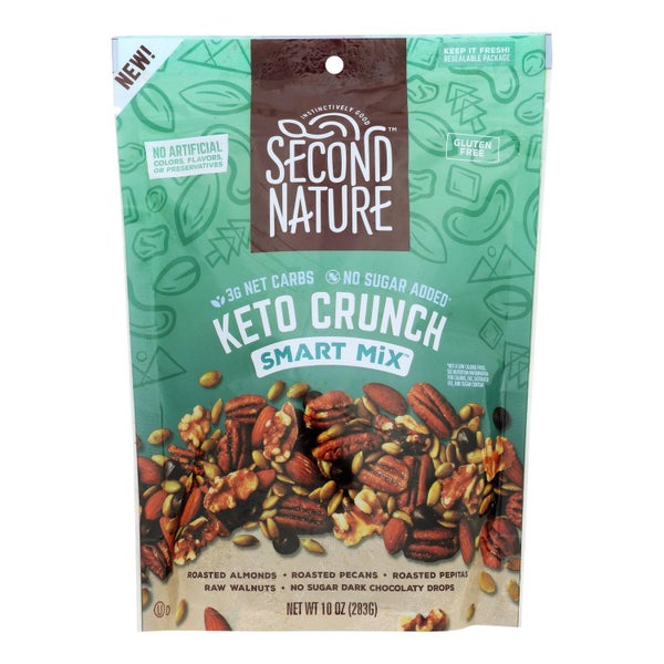 6-PACK OF Snack Nut Medley Keto Crunch Second Nature 10 oz