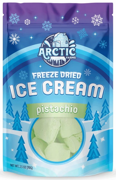 12-PACK OF Candy, Freeze Dried Ice Cream - Pistachio, Arctic Farms