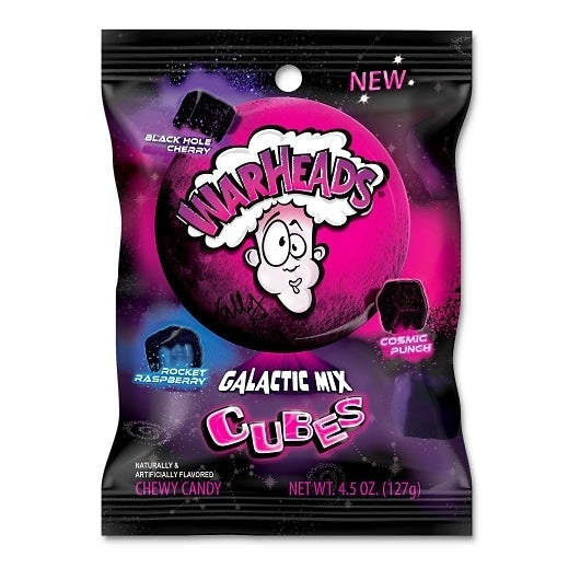 12-PACK OF Galactic Mix Cubes Peg Bag Warheads, 12 - 4.5 Oz