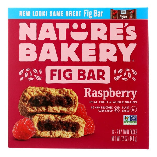 6-PACK OF Breakfast Bar Raspberry Natures Bakery 12 oz