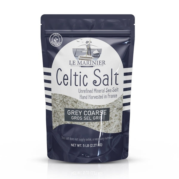 12-PACK OF Le Marinier Celtic Salt Grey Coarse 5LB 100% Natural Mineral-Rich
