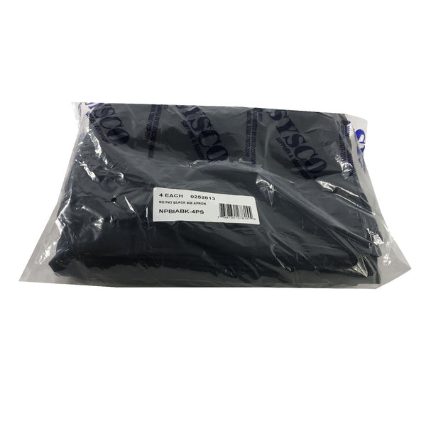 4CT-PACK OF APRON BIB BLK NO PKT