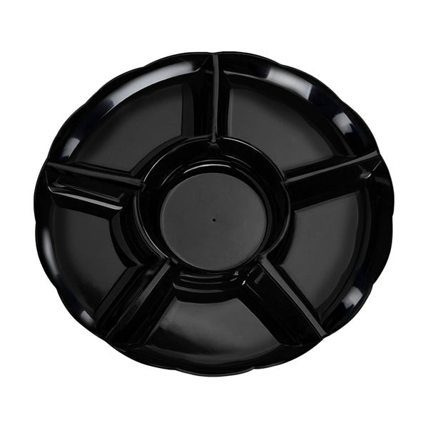 12-PACK OF Tray Plastic Black 6-Partition