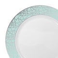 12-PACK OF Plate Plastic 10.25" White Turquoise