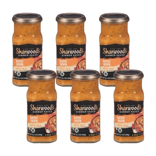 6-PACK OF Sauce Butter Chicken Extra Mild Sharwoods 14.1 oz