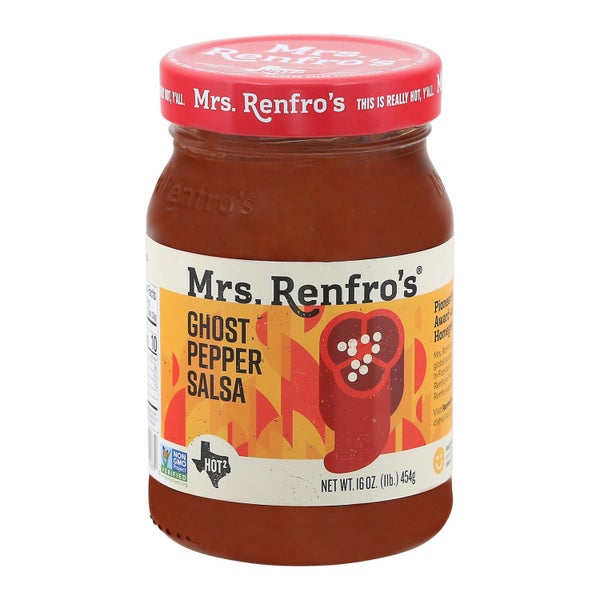6-PACK OF Salsa Pepper Ghost Mrs. Renfro's 16 oz