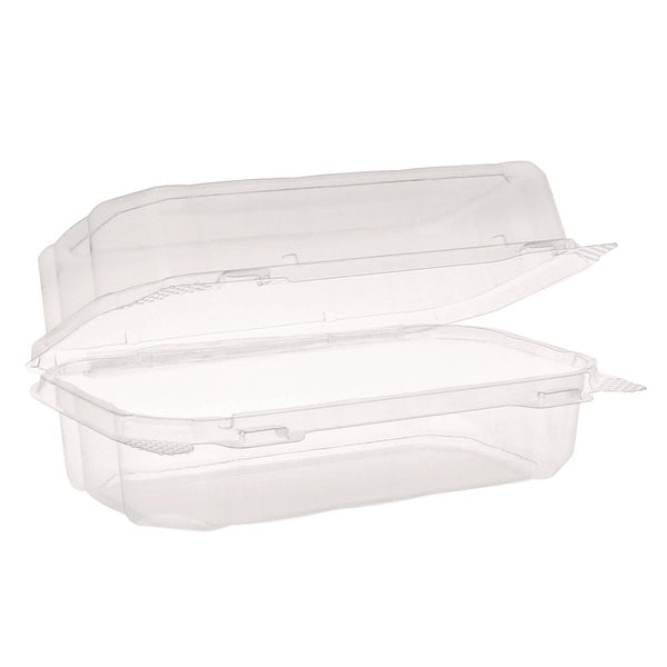 220-PACK OF Container Food Pactiv Corp. YCASH3011UCH Clear Plastic Hoagie Hinged Lid Container - 9 x 5.5 x 3.2 Inches (220 Count) for Food Packaging