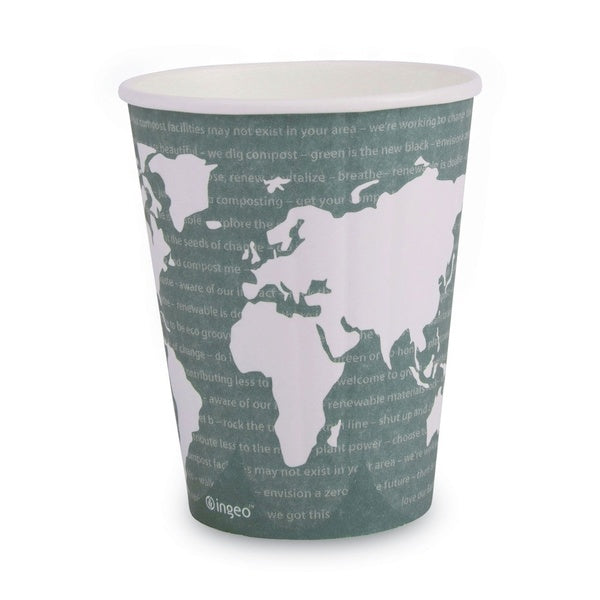 600-PACK OF Cup Hot Eco-Products EP-BNHC12-WD 12 oz World Art Renewable and Compostable Insulated Hot Cups - 600 Count Carton for Sustainable Enjoyment