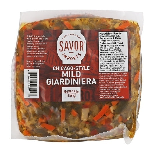 7-PACK OF Chicago Style Mild Giardiniera Savor, 7 - 3.5 Lb