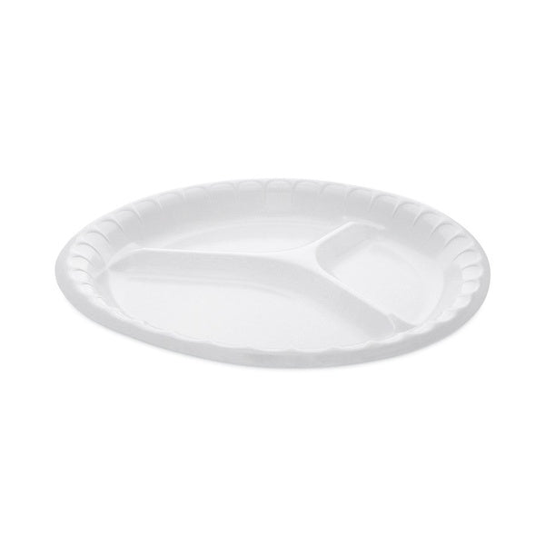 540-PACK OF Plate 3comp Pactiv Corp. Placesetter Deluxe Laminated Foam 3-Compartment Plates - 10.25 Inch White Dinnerware (540 Plates per Carton)