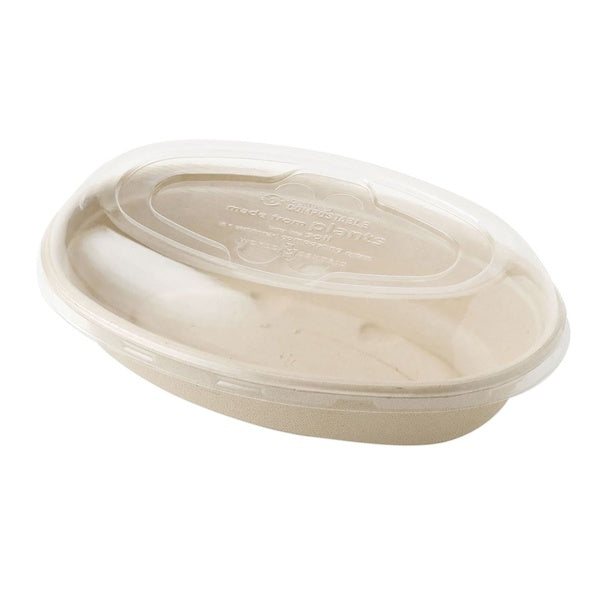 400-PACK OF Cup/lid Plastic World Centric 8-inch Diameter Clear PLA Plastic Lids for Fiber Burrito Bowls - 400 Count - Eco-Friendly and Compostable