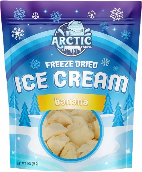 12-PACK OF Candy, Freeze Dried Ice Cream - Banana, Arctic Farms
