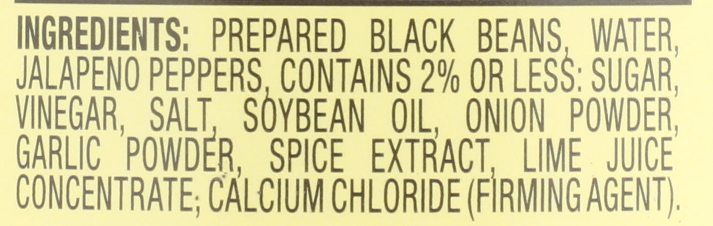 12-PACK OF BEAN BLACK MILD JALAPEÑO AND LIME