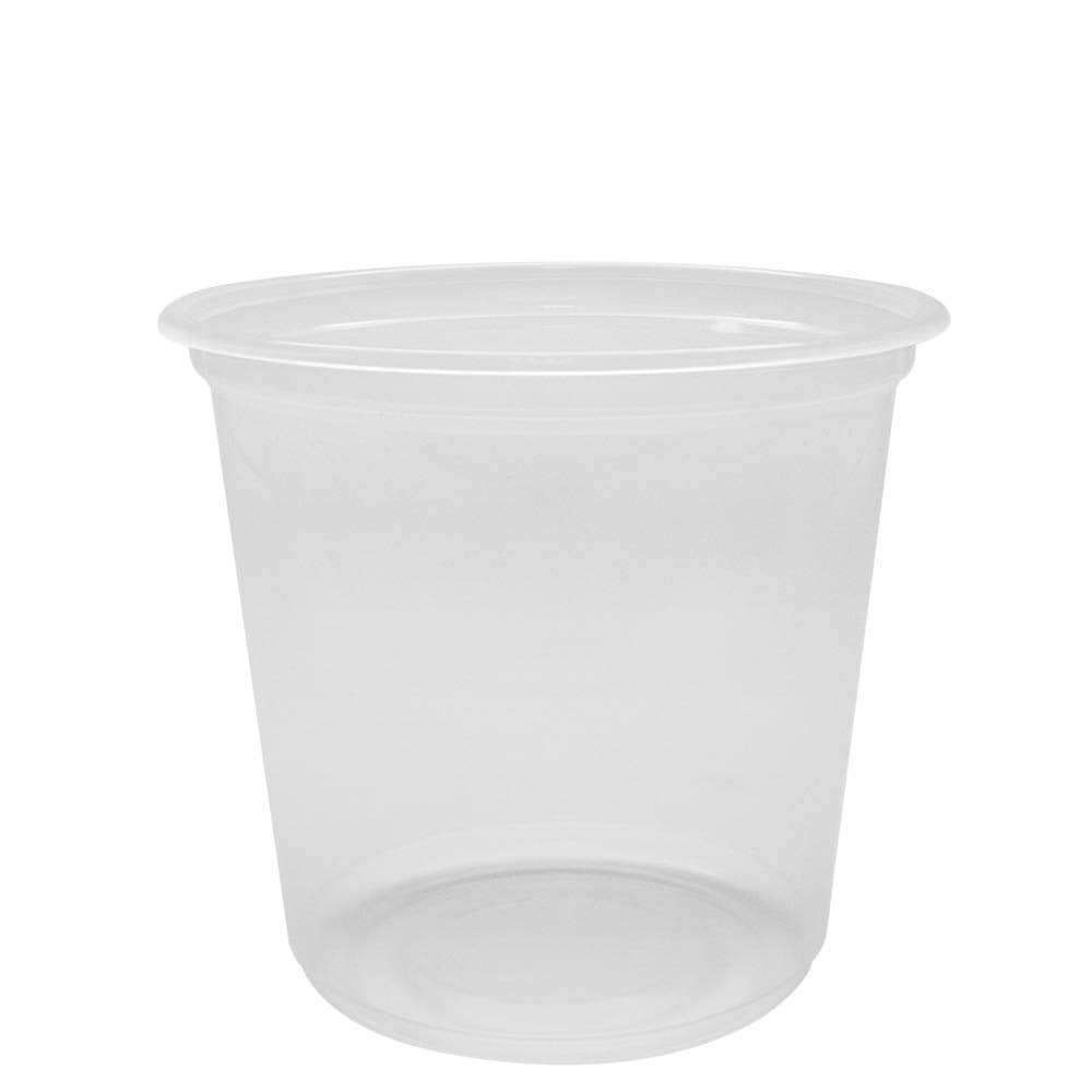 500-PACK OF Cup Plastic Karat [500 Pack - 25oz] Extra Wide Clear Plastic Cups, Flat Rim PP Cups for Sealing Film (120mm) - C1025