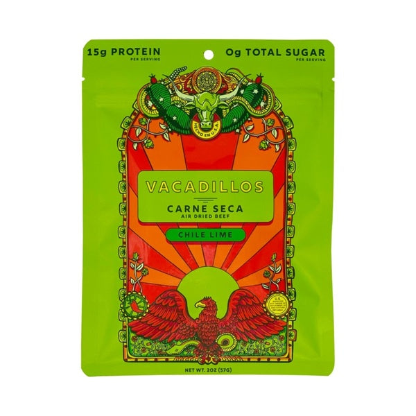8-PACK OF Meat Stick Carne Chile Lime Vacadillos 2 oz