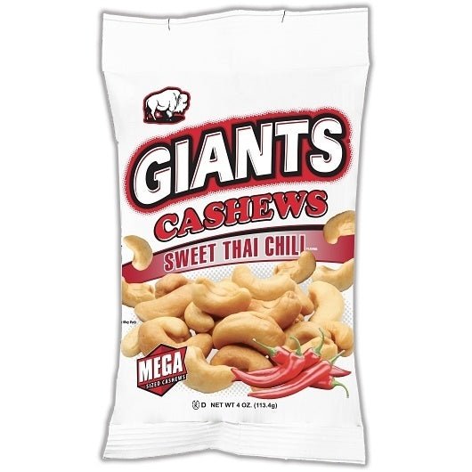 8-PACK OF Cashews Sweet Thai Chili Giant Snacks Inc, 8 - 4 Oz