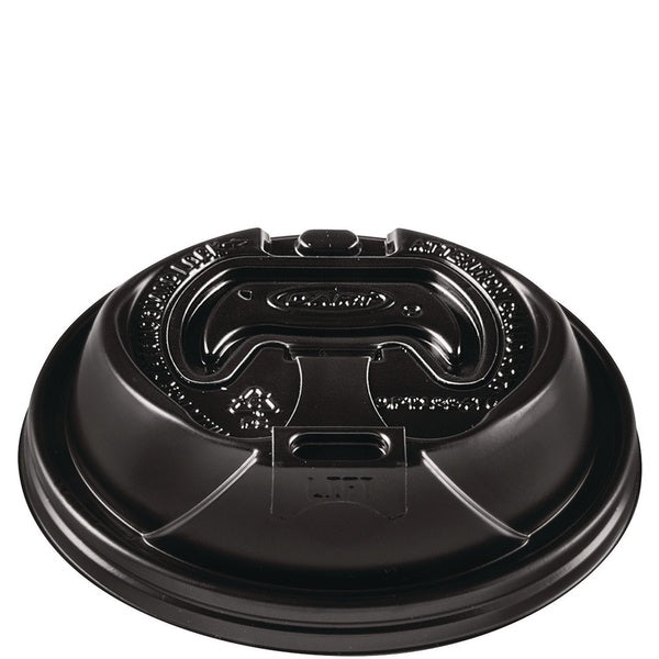 1200-PACK OF Lid Closure Dart OPT1224TGB Reclosable Hot Paper Cup Lids - Fits 12 to 24 oz Cups - Black - 1200 Count