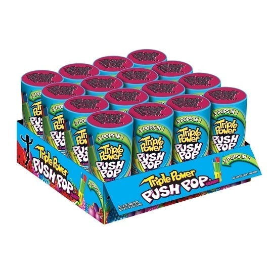 192-PACK OF Triple Power Push Fruit Flavored Candy Bazooka, 12 - 16 - 1.2 Oz