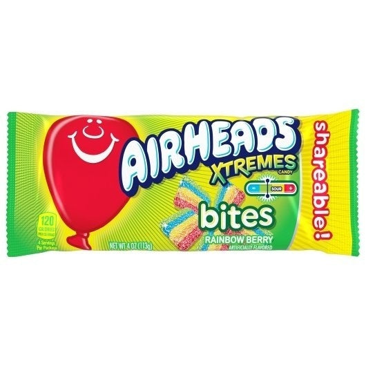 144-PACK OF King Size Xtremes Rainbow Berry Bites Share Pack Airheads Candy, 8 - 18 - 4 Oz