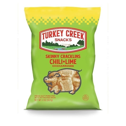 12-PACK OF Box Of Skinny Chili Lime Cracklins Turkey Creek, 12 - 2 Oz